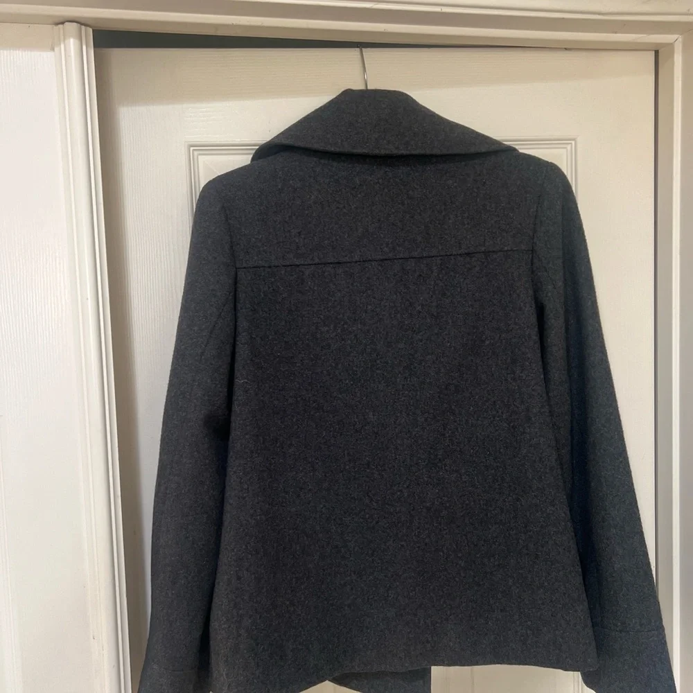 Merona Womens sz M‎ gray Wool Blend Peacoat Winter Coat fall warm cozy old money